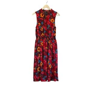 Modcloth Floral Midi Sleeveless Flowy Dress Size Medium